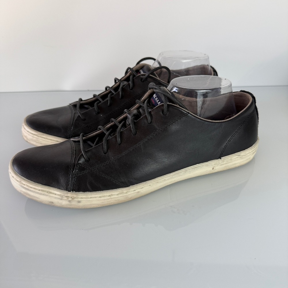 Cole Haan Trafton Luxe Sneakers Mens 11.5 Black Leather‎ Cap Toe C22686